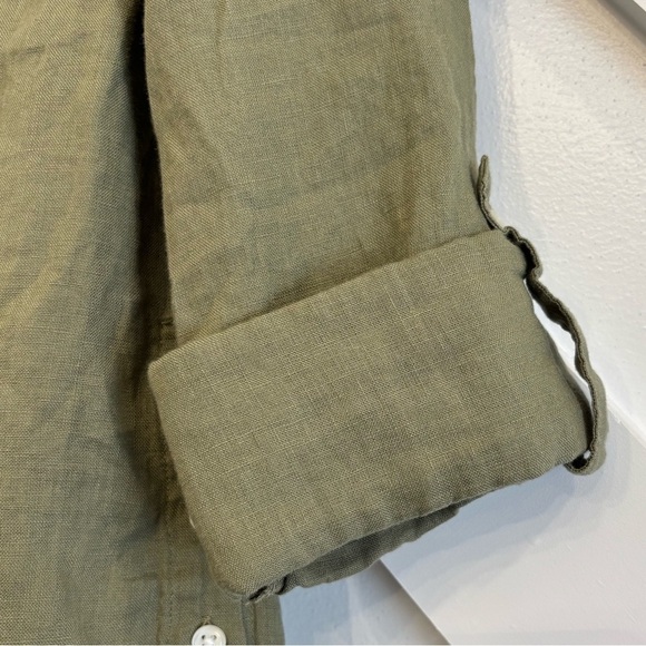 NWT Talbots Linen Popover Shirt In Green Women's Size XS - Picture 4 of 8